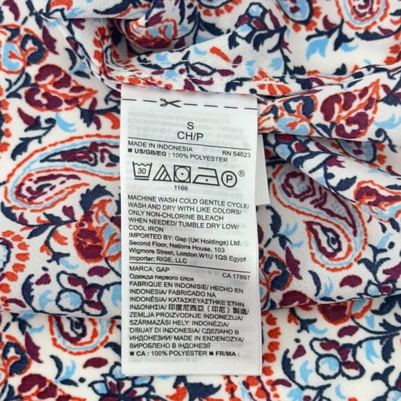 Gap Womens Boho-Style Long Sleeve Top Blouse SZ Small  Paisley Print Lightweight - Picture 4 of 11